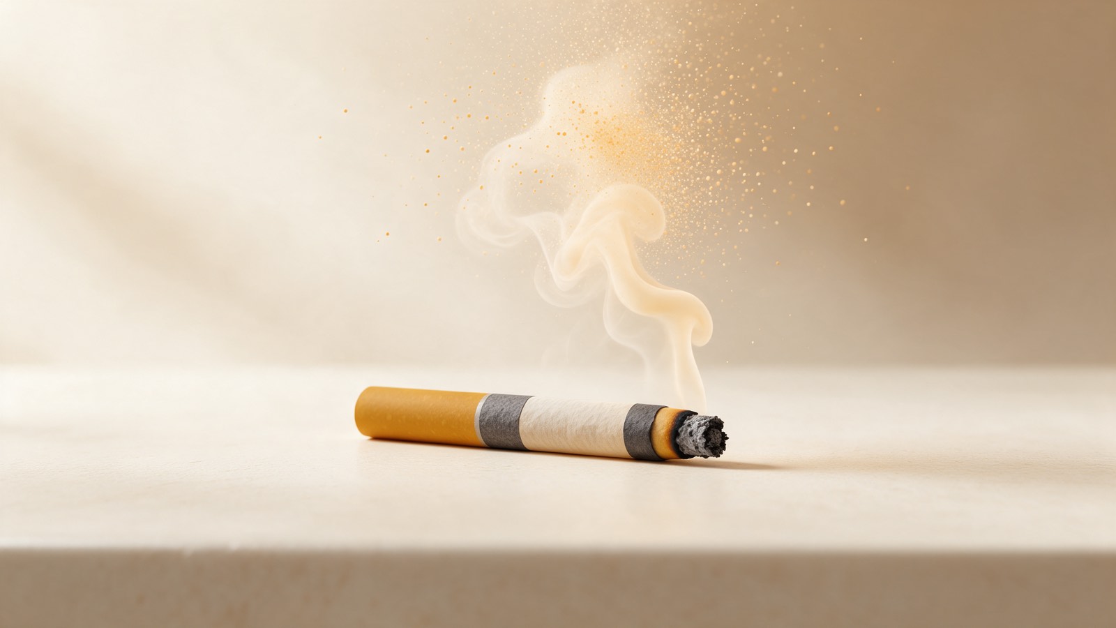 Sevrage tabagique et hypnose : une cigarette qui se dissout en particules dorées