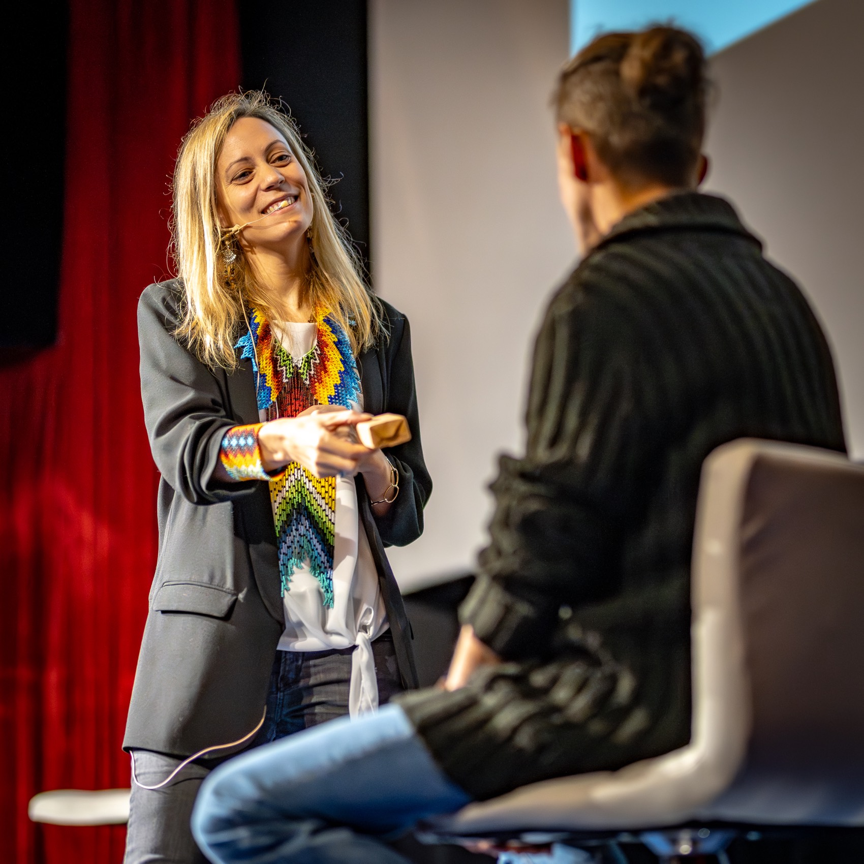 Caroline Cospain en échange avec un participant